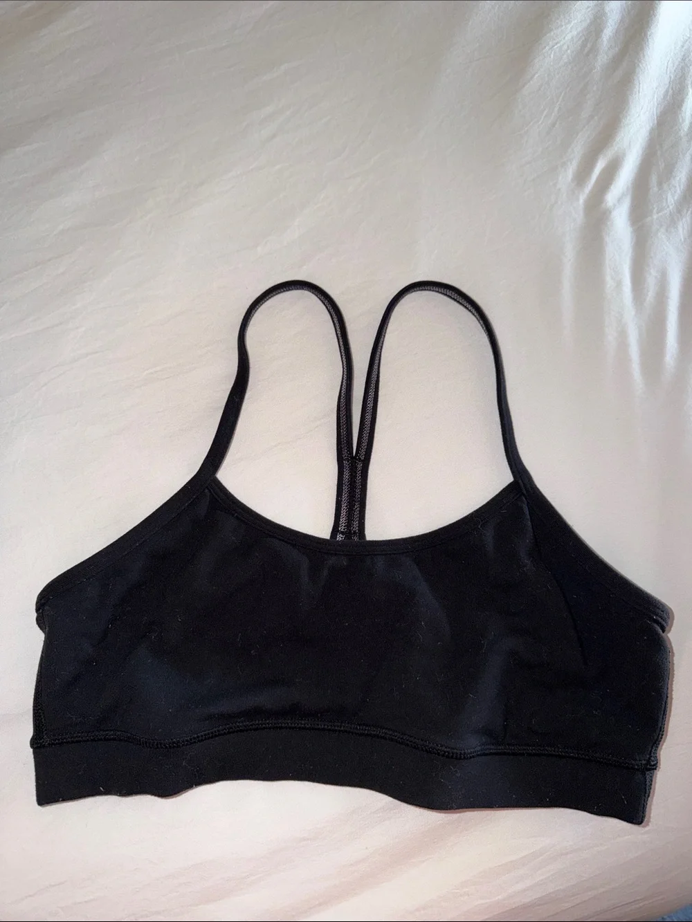 lululemon athletica power Y Black Double-Strap Sports Bra